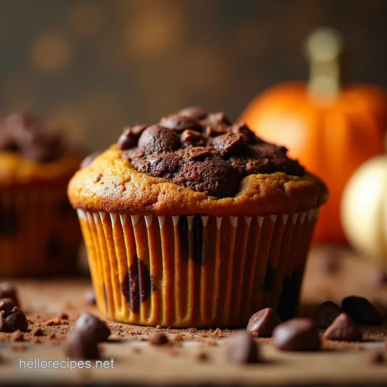 The Great British Bakeoffworthy Chocolate Swirl Pumpkin Muffins presentation