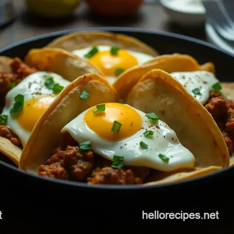Chorizo & Egg Breakfast Tacos with Spicy Avocado Crema