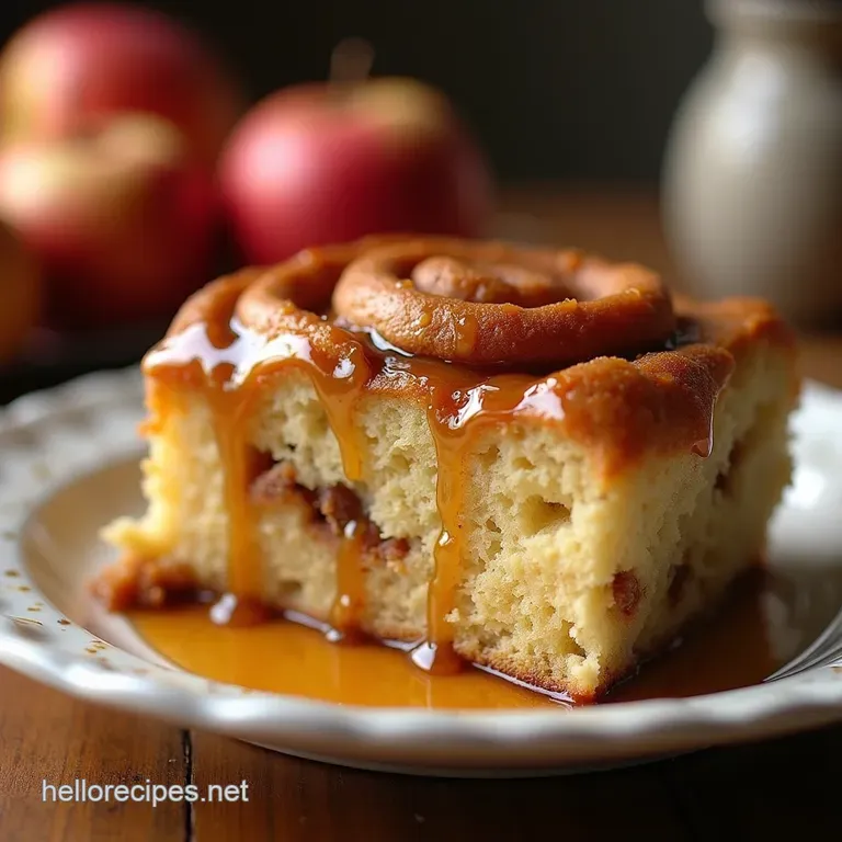The Oh My Goodness Cinnamon Roll Apple Cake Spiced Apple Swirl Bake presentation