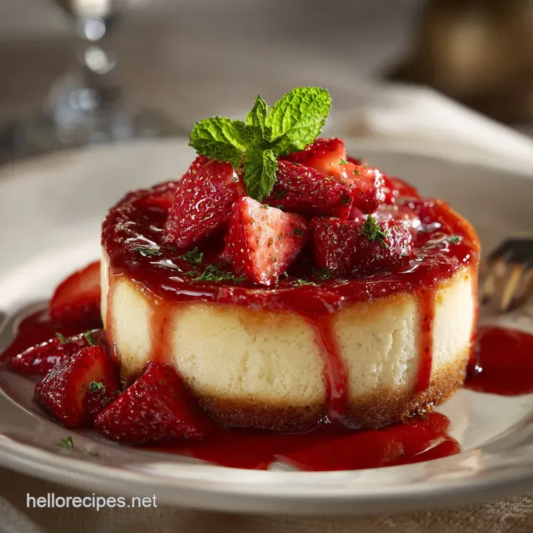 The Cracking Classic Baked Strawberry Cheesecake with JewelToned Topping
