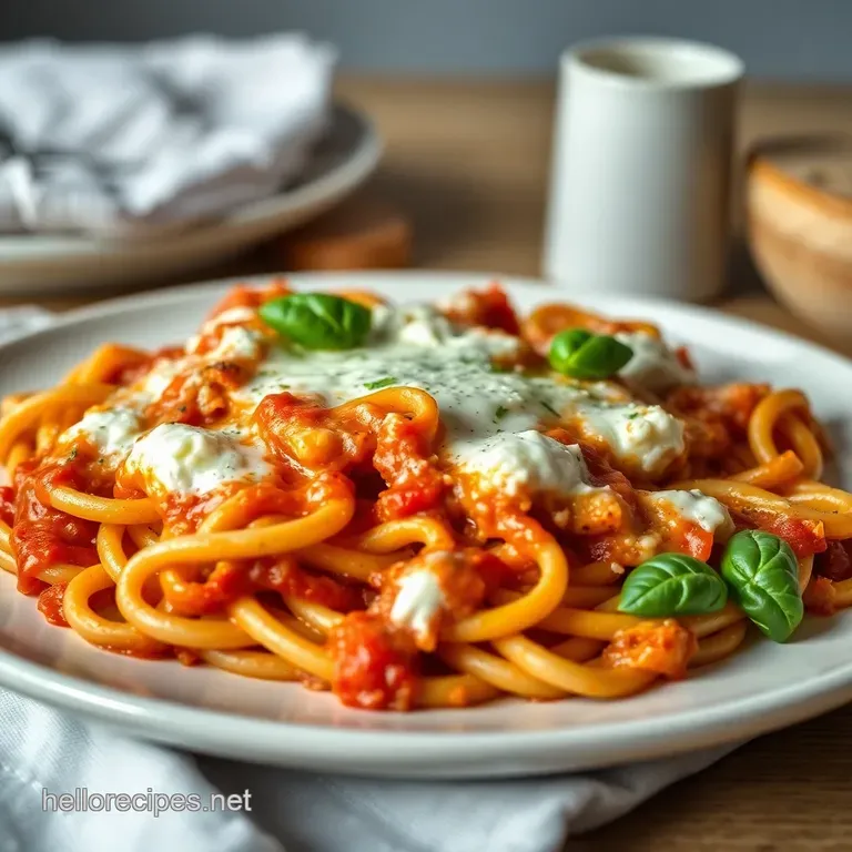 Classic Baked Ziti with Creamy Ricotta presentation