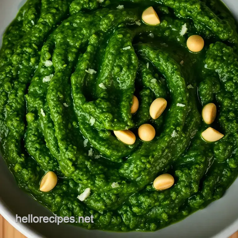 Classic Basil Pesto presentation