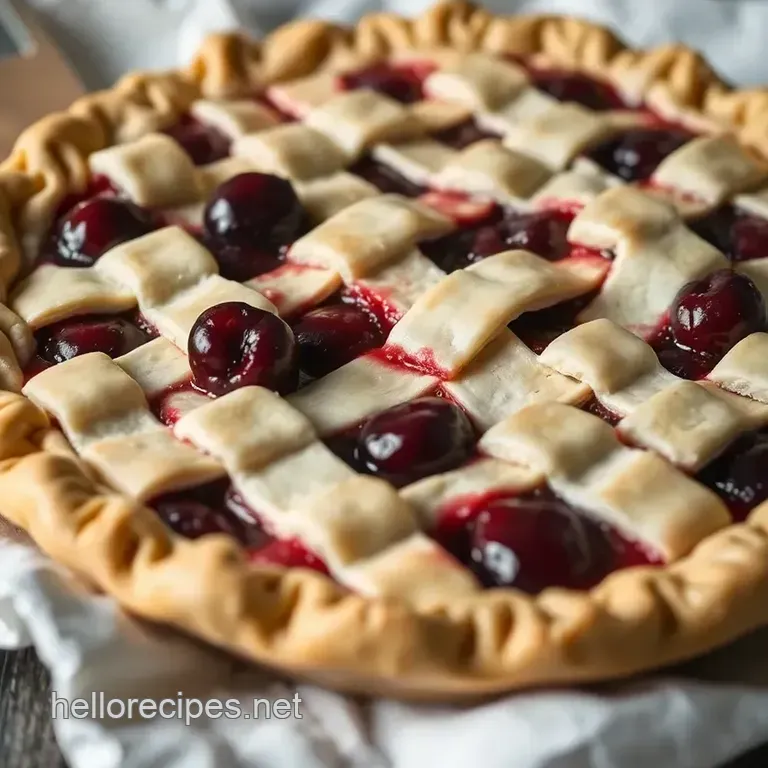 Classic Cherry Pie with Flaky Crust presentation