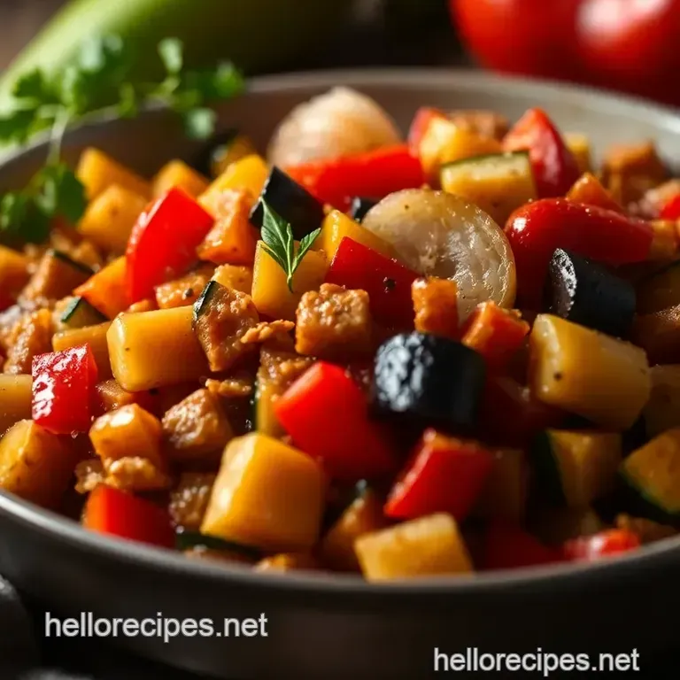 Classic Ratatouille: a Rustic French Vegetable Medley presentation