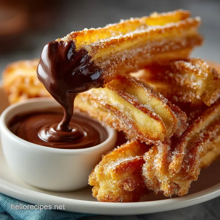 Proper Spanish StreetStyle Churros with Velvety Chocolate Dipping Sauce presentation