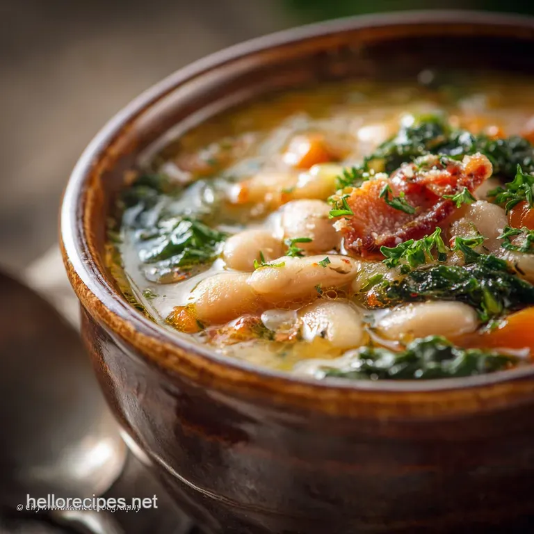 Tuscan White Bean Soup: the Classic Creamy Zuppa Di Fagioli Recipe presentation
