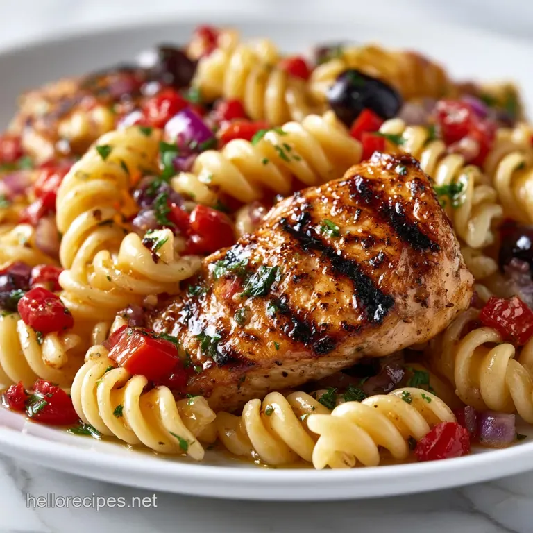 Cold Summer Pasta Salad with Chicken