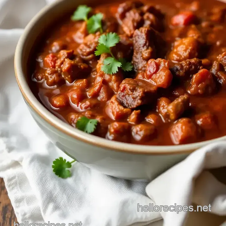 Cowboy Chili with Smoky Bacon & Beef presentation