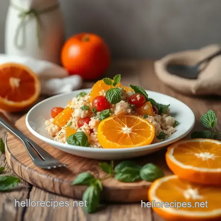 Refreshing Freekeh Salad with Oranges & Mint presentation
