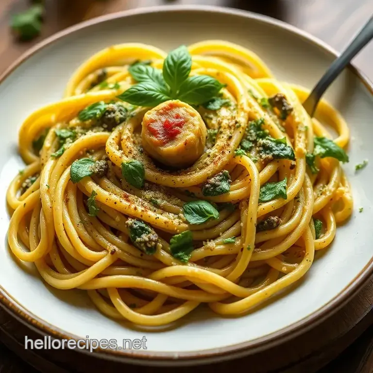 Pesto Eyeball Pasta in 30 Minutes presentation