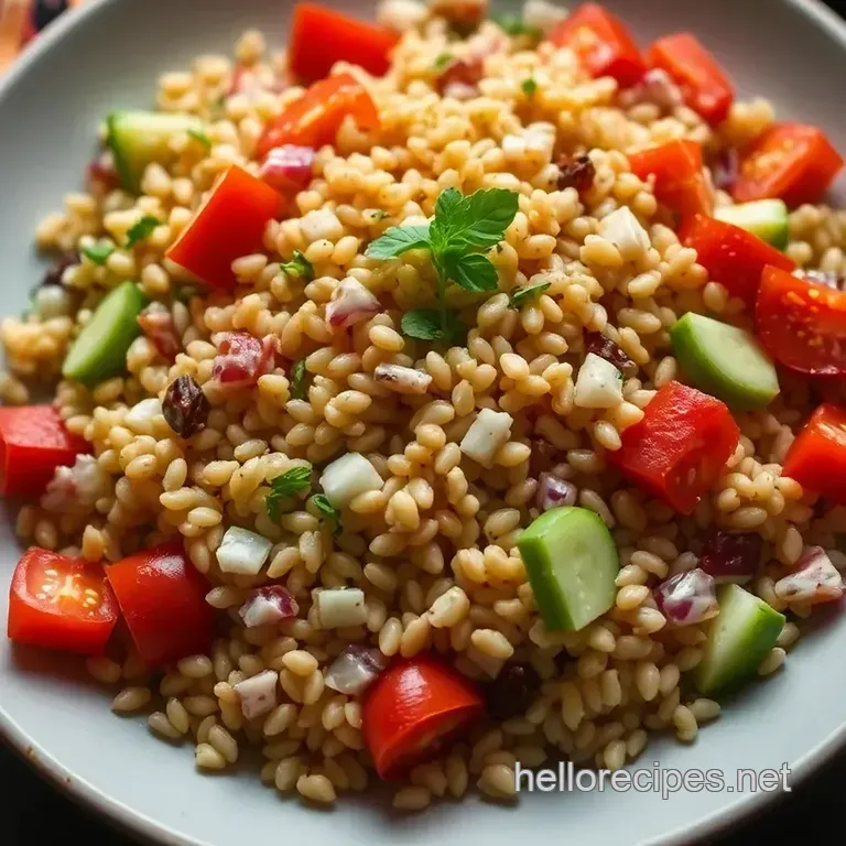 Cooked Farro Salad Delight presentation