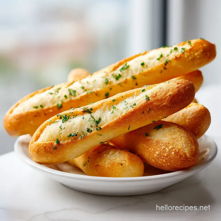 Warm breadsticks lightly dusted with herbs, served in a woven basket for a cozy meal