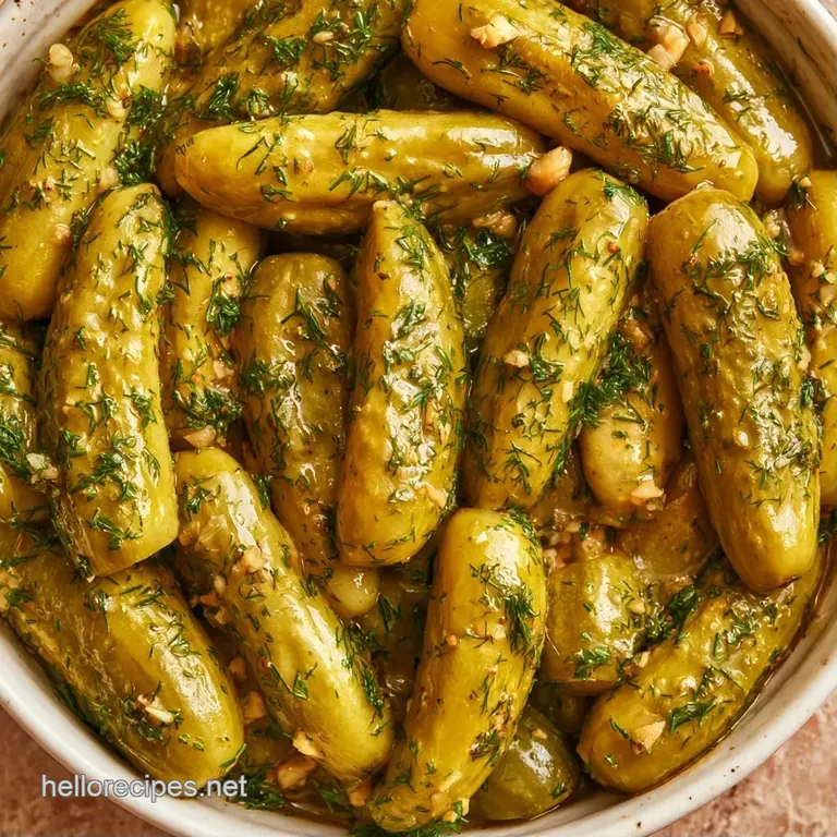 Bright green pickle spears arranged on a white platter with sprigs of fresh dill and scattered peppercorns.