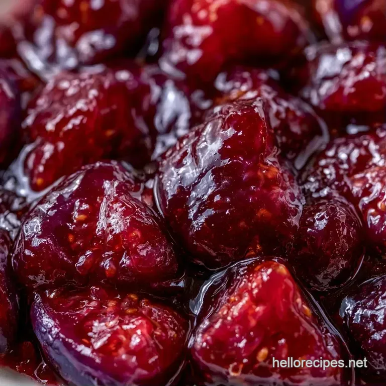 Thick, glossy purple-brown jam spread on a toasted baguette slice next to a slice of creamy brie and a fresh fig.