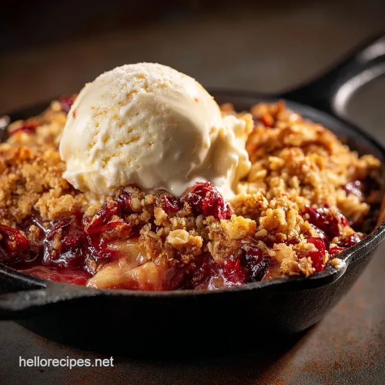 Cranberry Apple Crisp: the Ultimate Autumn Pudding with Crispy Oat Topping presentation