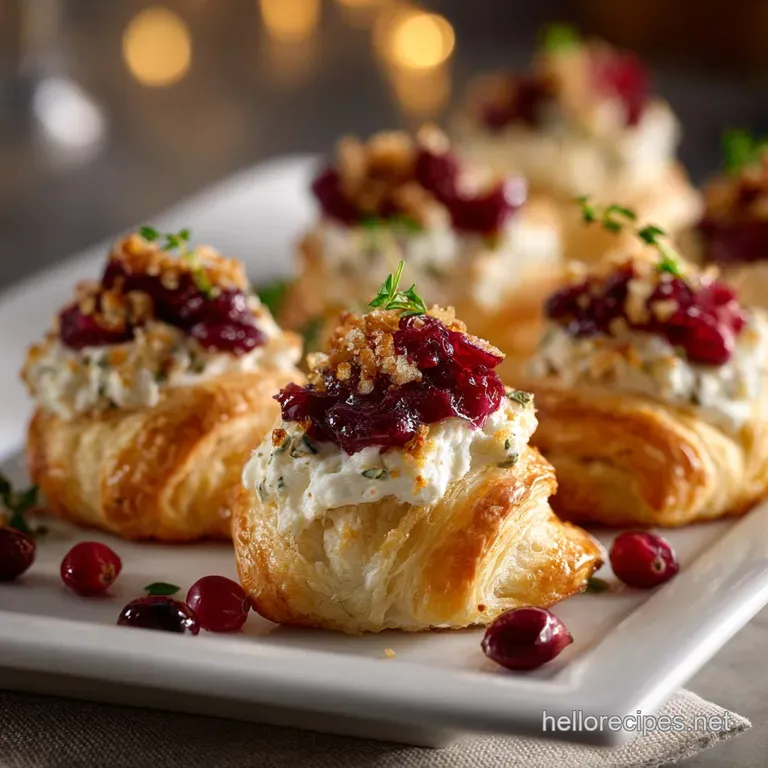 Cranberry Cream Cheese Crescent Bites: Festive Flaky Holiday Pinwheels