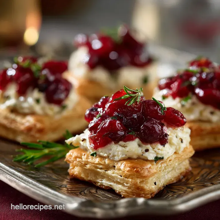 The Full Monty Festive Cranberry Cream Cheese Puffs presentation