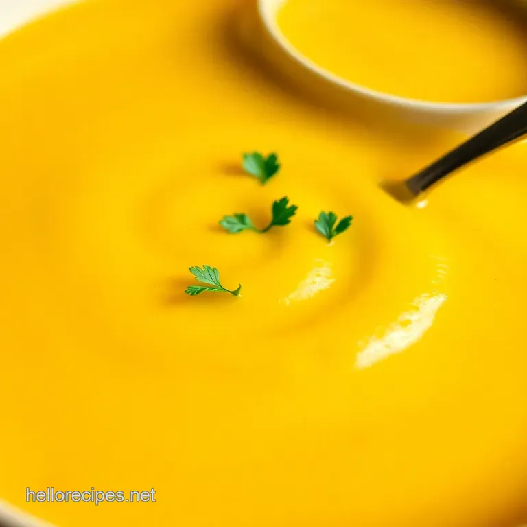 Creamy Butternut Squash Soup with Toasted Pepitas presentation