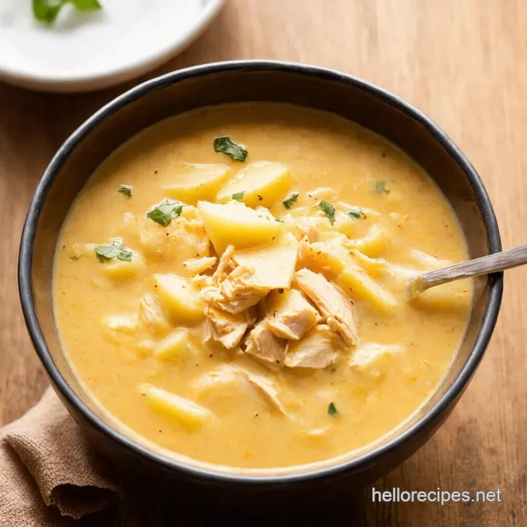 Creamy Chicken and Potato Soup presentation