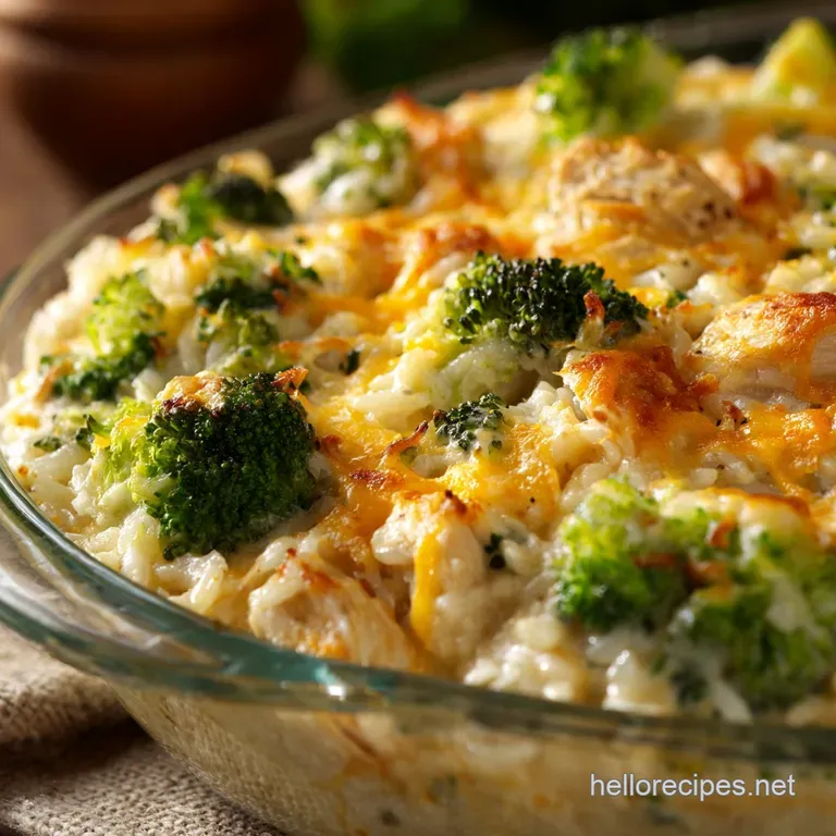Chicken Broccoli Rice Casserole with Sharp Cheddar Sauce