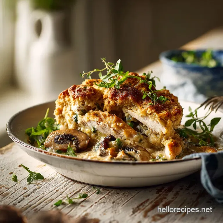 Chicken Cobbler: Creamy Casserole with Cheddar Biscuits