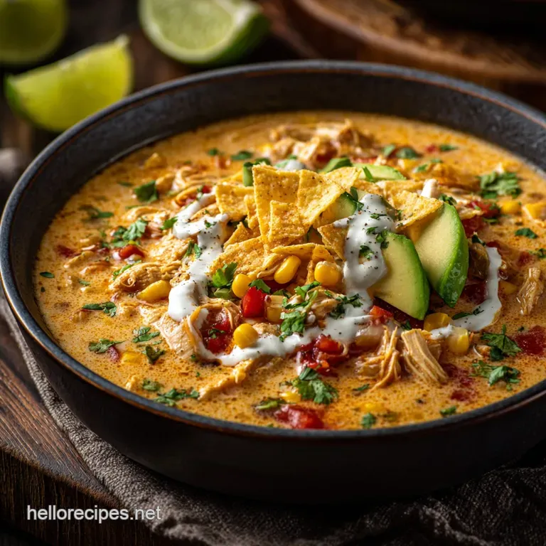 Creamy Chicken Taco Soup: Dreamy Easy and Ready in Under 45 Minutes presentation