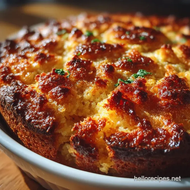 The Ultimate Southern Comfort Creamed Cornbread Casserole presentation