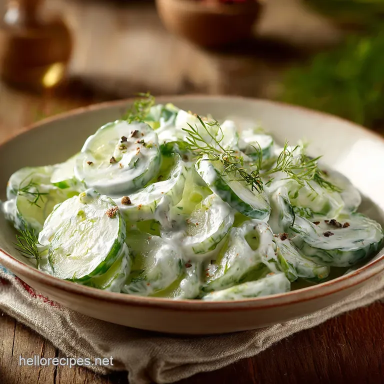 Creamy Cucumber Salad the Ultimate Light and Refreshing Summer Side presentation