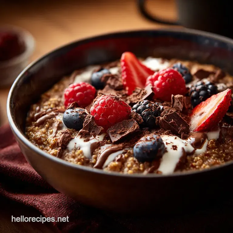 The Midnight Express Dark Chocolate Quinoa Power Bowl presentation