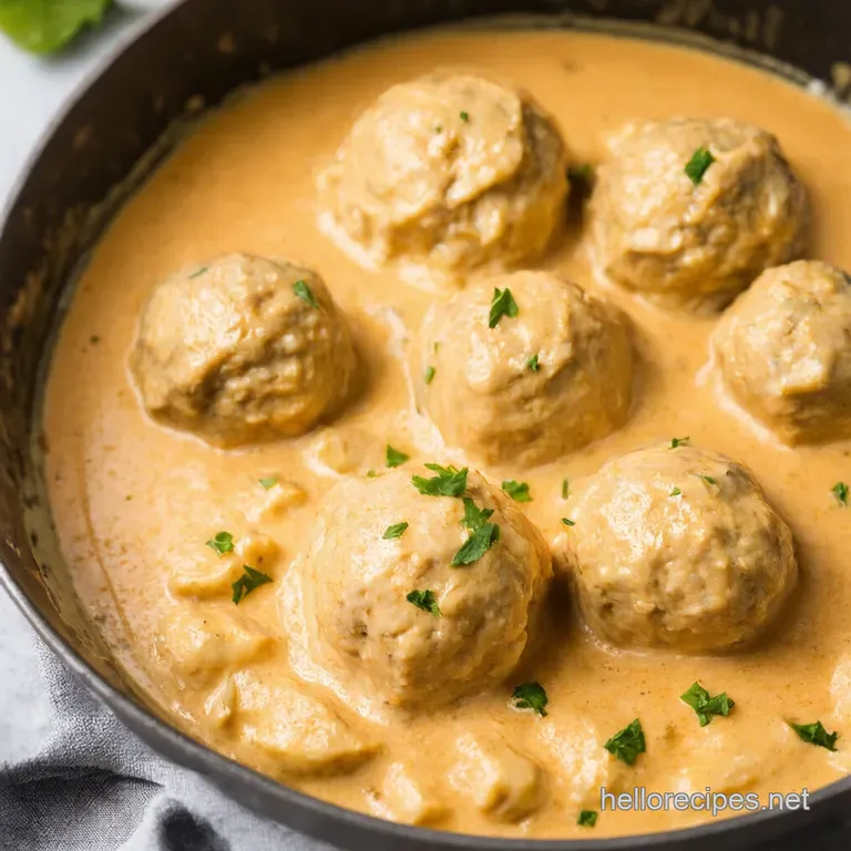 Creamy Dreamy Chicken Ricotta Meatballs in Alfredo Sauce