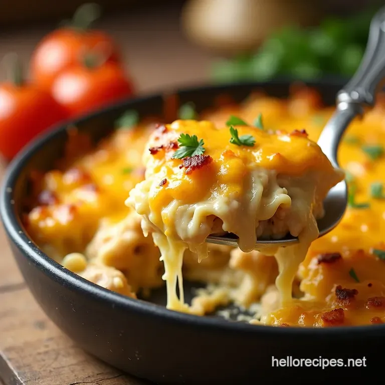Creamy Dreamy Low Carb Chicken Casserole presentation
