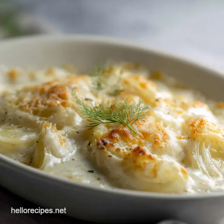 Creamy Fennel Bulb Gratin with Parmesan Crumble presentation