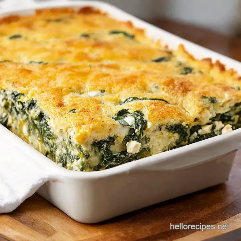Creamy Feta Spinach Casserole presentation