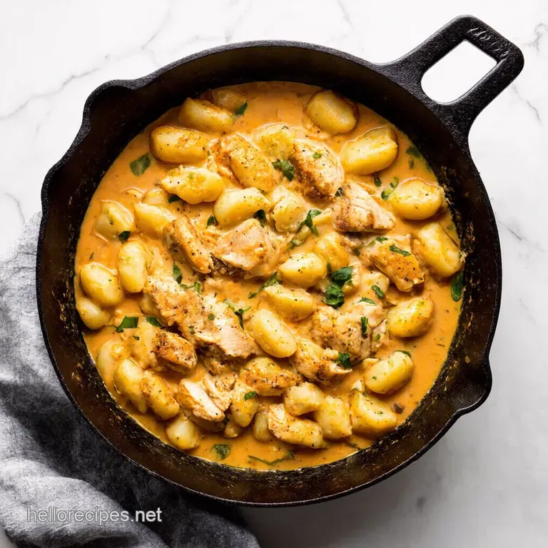 Creamy Garlic Chicken Gnocchi Skillet Delight