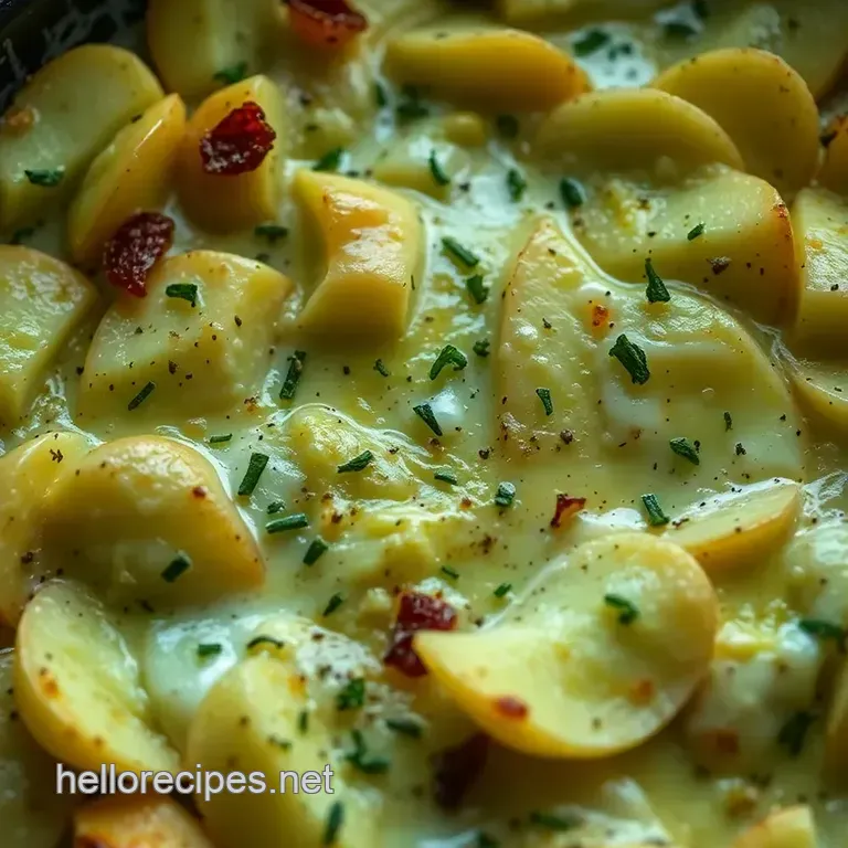 Creamy Garlic & Herb Potato Gratin presentation