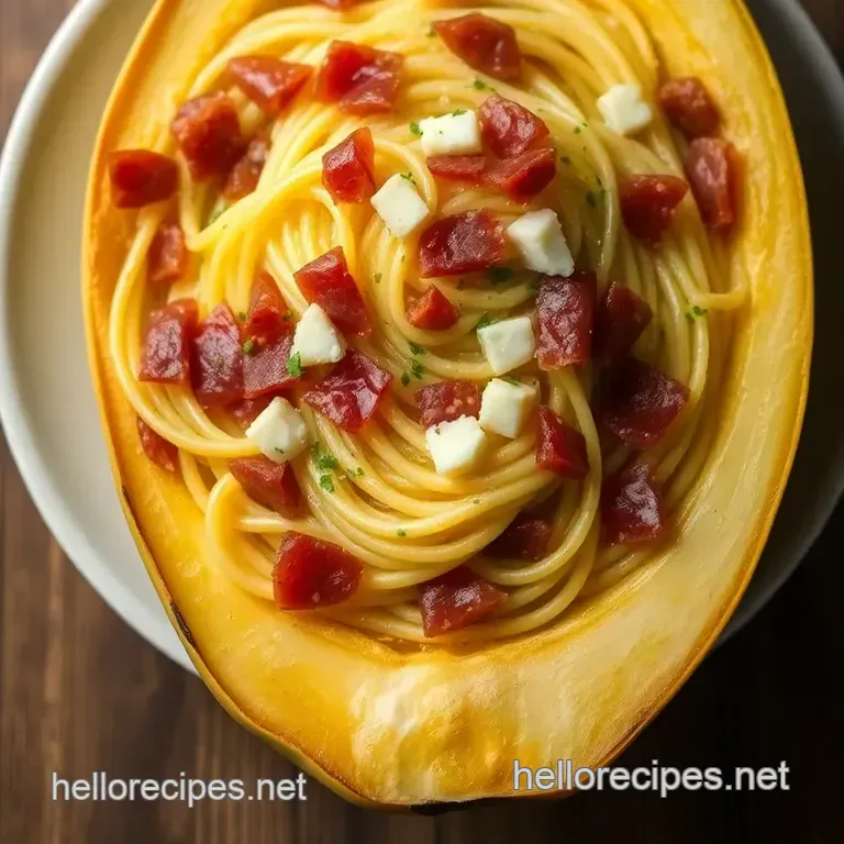Creamy Garlic Parmesan Spaghetti Squash presentation
