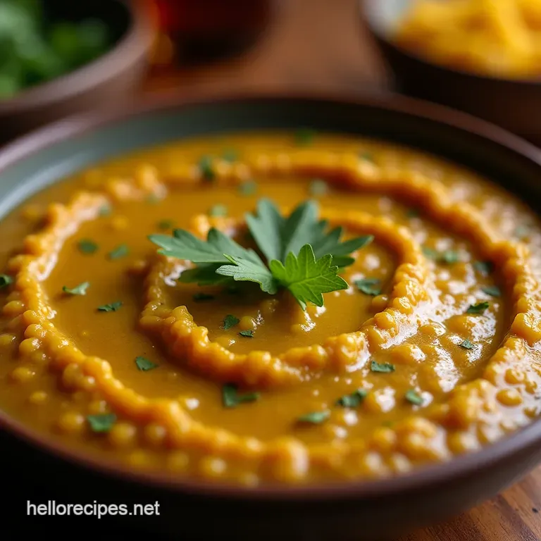 Quick Creamy Masoor Dal the Weeknight Red Lentil Curry presentation