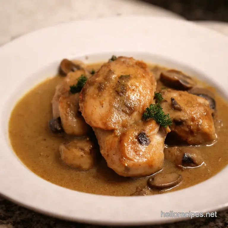 Creamy Mushroom Chicken Thighs a Weeknight Wonder presentation