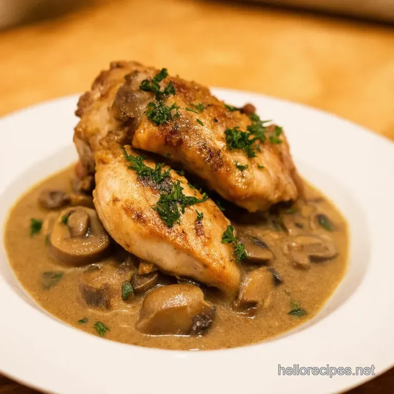 Creamy Mushroom Garlic Chicken Thighs the Weeknight Winner presentation