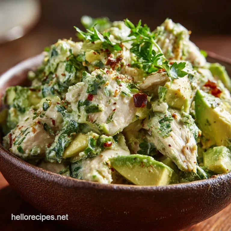 The Zesty Green Goddess Creamy Mayofree Avocado Chicken Salad presentation