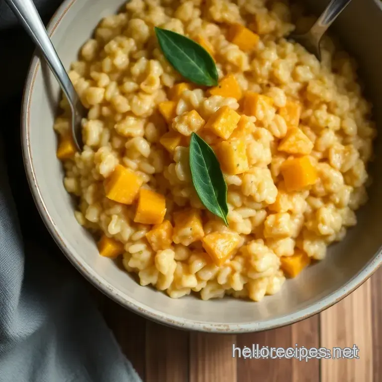 Creamy Roasted Butternut Squash & Sage Risotto presentation
