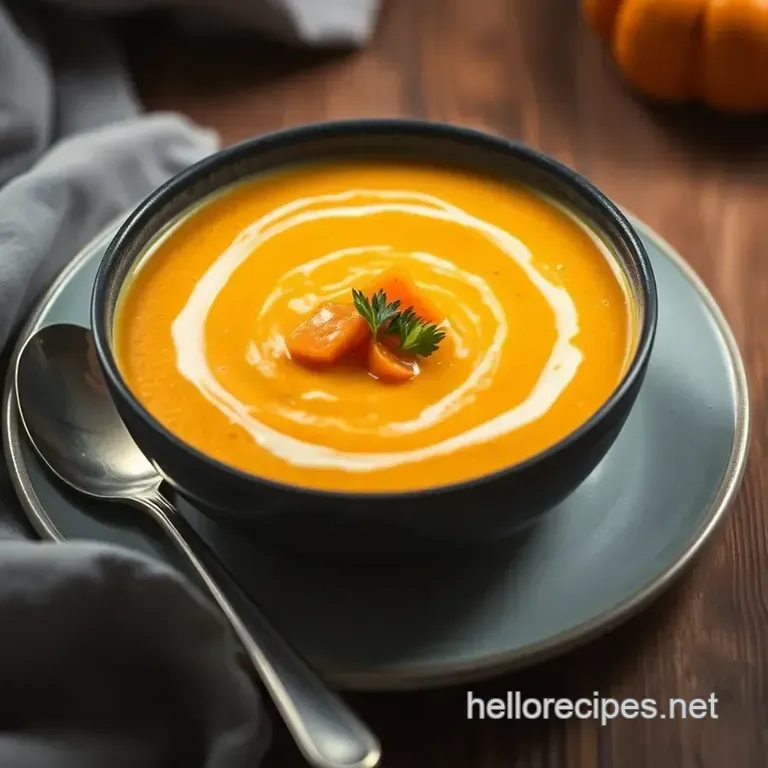 Creamy Roasted Butternut Squash Soup presentation