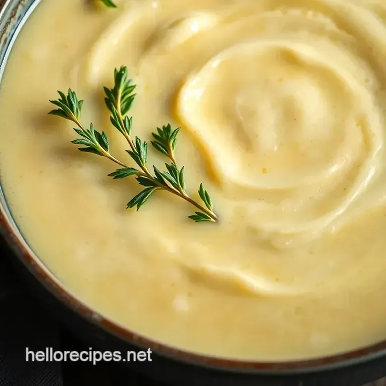 Creamy Roasted Cauliflower Soup with Toasted Almonds & Curry presentation