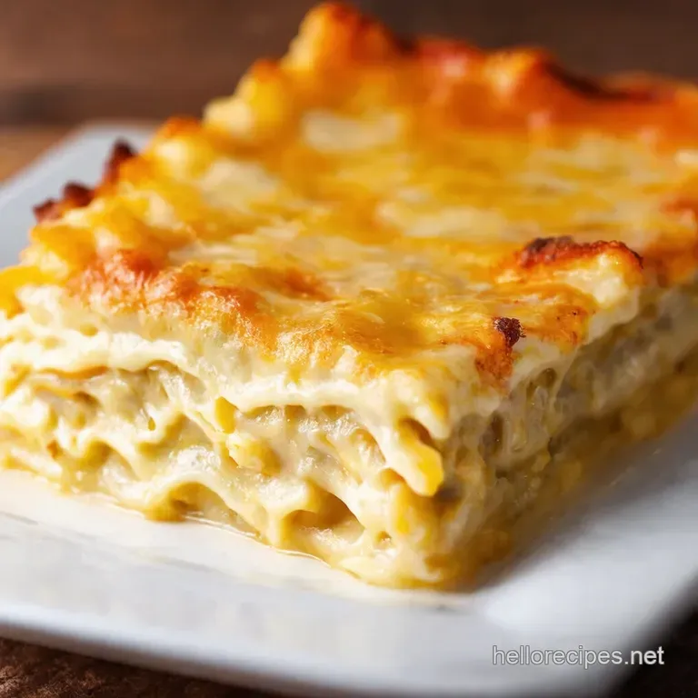 Creamy Spinach and Mushroom White Lasagna presentation