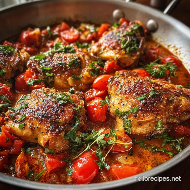 Elegant plate: succulent chicken with creamy sauce, bright green spinach, and ruby-red sun-dried tomatoes. Garnished with ...