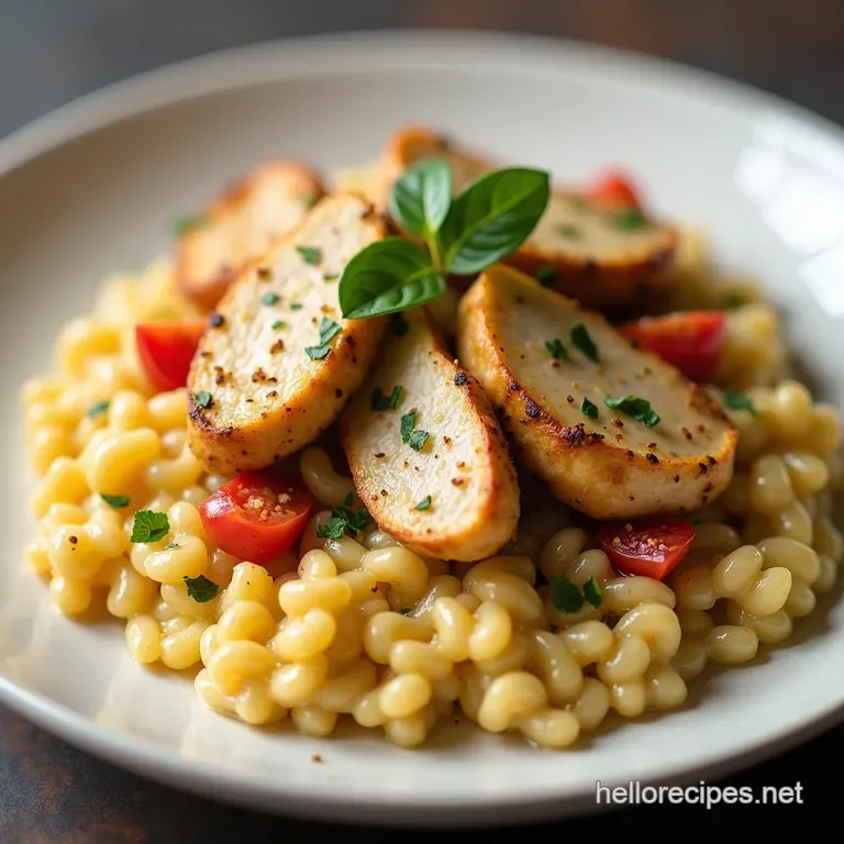 Creamy Tuscan Chicken with Cauliflower Risotto
