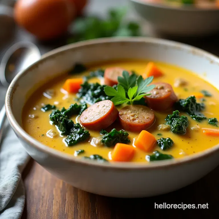 Tuscan Sunshine in a Bowl Authentic Creamy Sausage and Kale Soup Zuppa Toscana