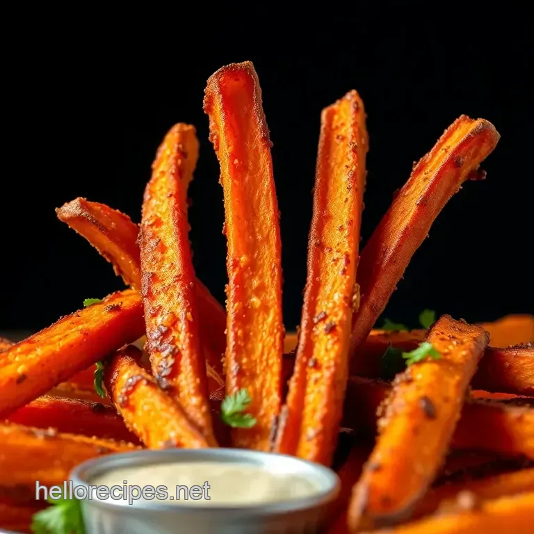 Crispy Air Fryer Sweet Potato Fries presentation
