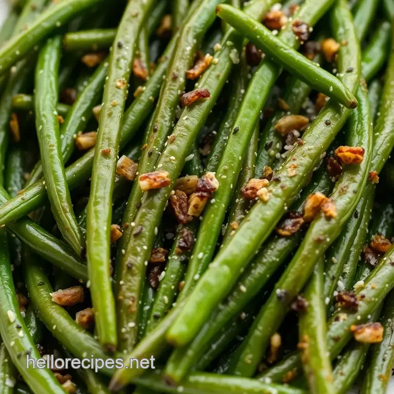 Crispy Baked String Beans with Garlic and Parmesan presentation