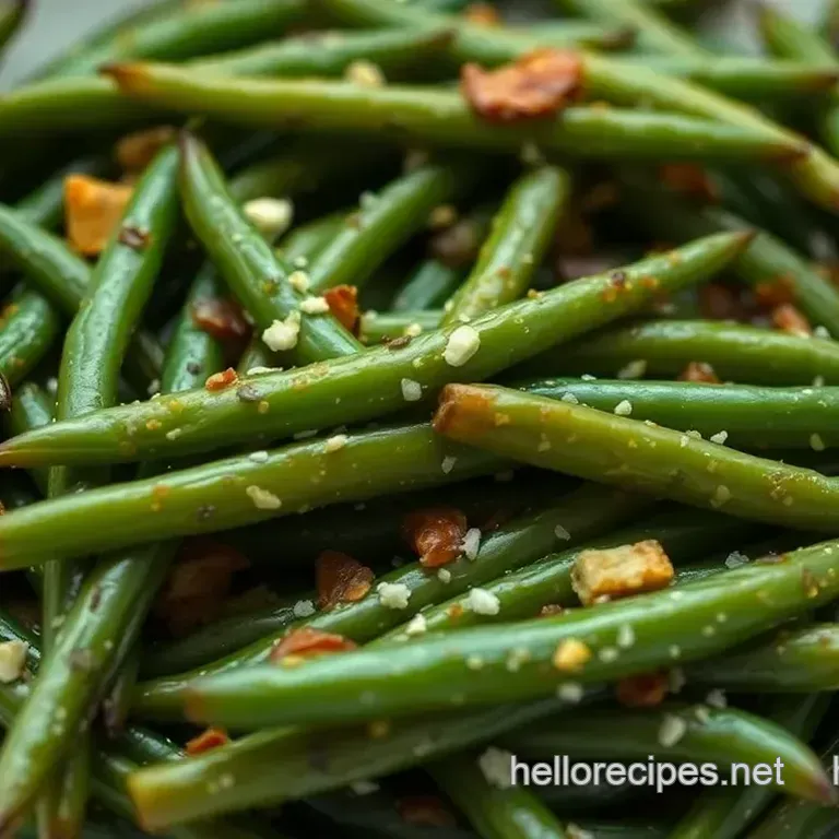 Crispy Baked String Beans with Garlic and Parmesan